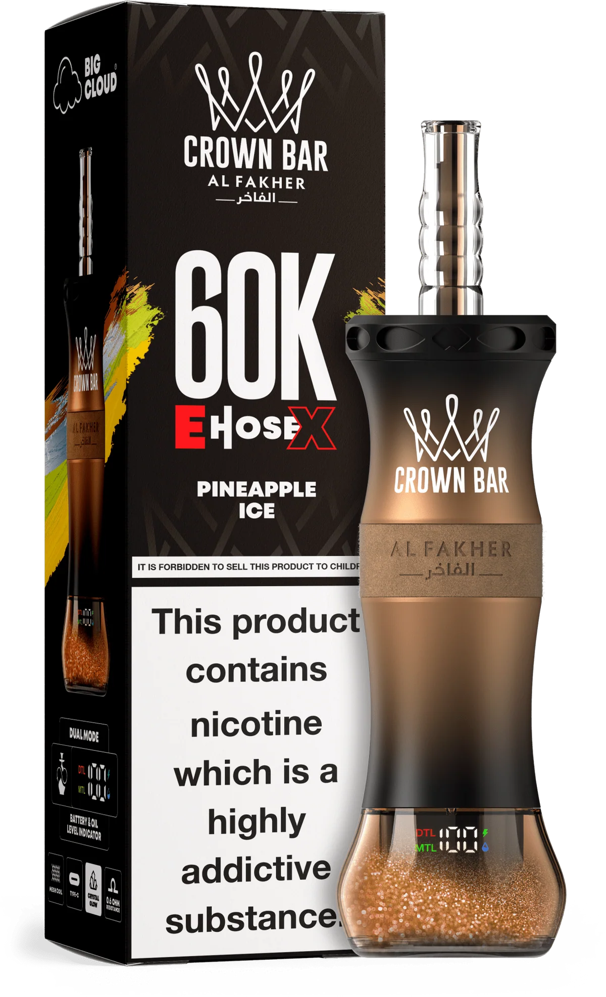 Al Fakher E Hose X 60000 Puffs Crown Bar Hookah Disposable Vape 6MG - Image 8