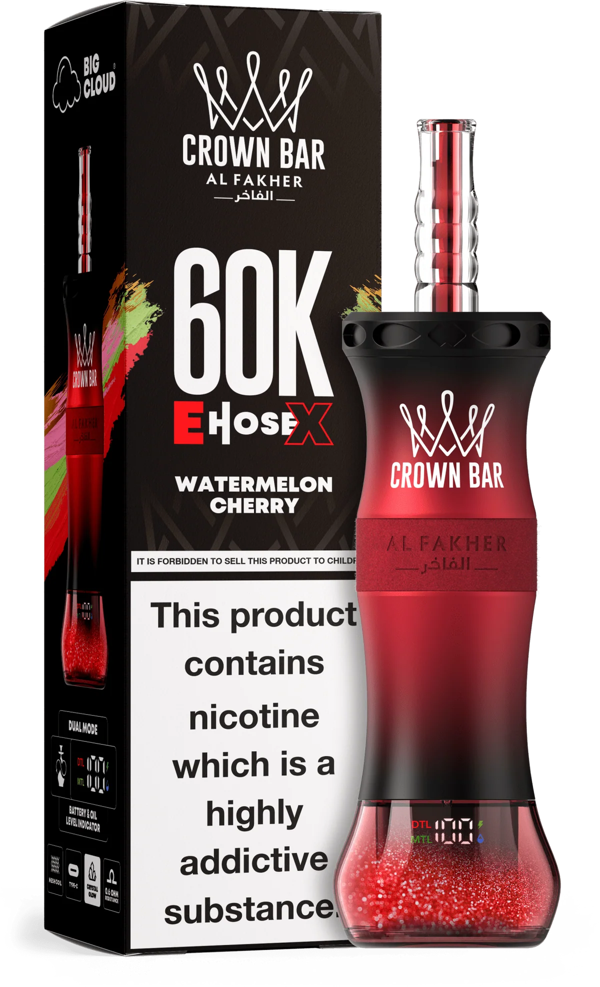 Al Fakher E Hose X 60000 Puffs Crown Bar Hookah Disposable Vape 6MG - Image 3