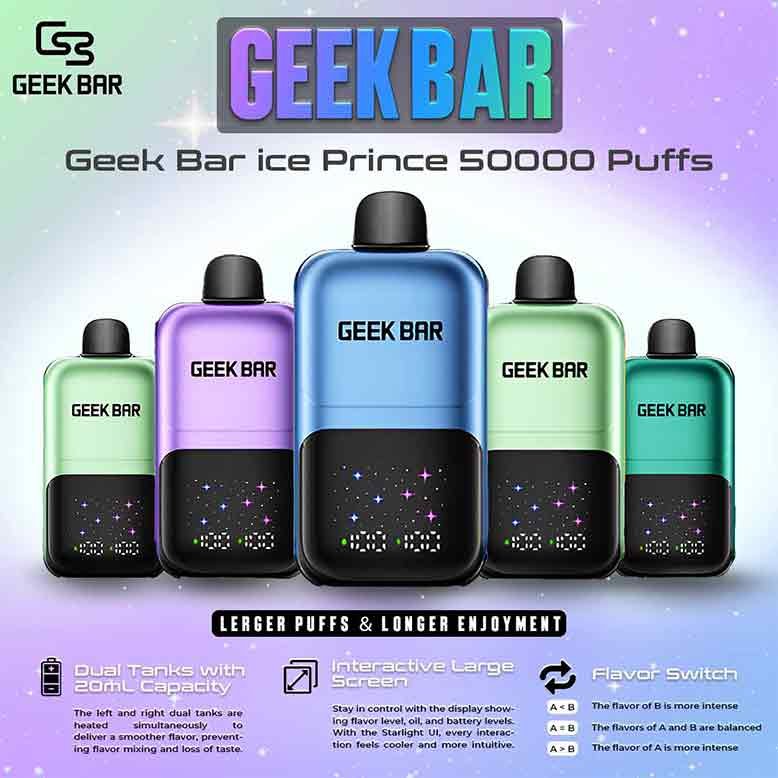 Geek Bar Ice Prince 50000 Puffs Disposable Vape 50mg