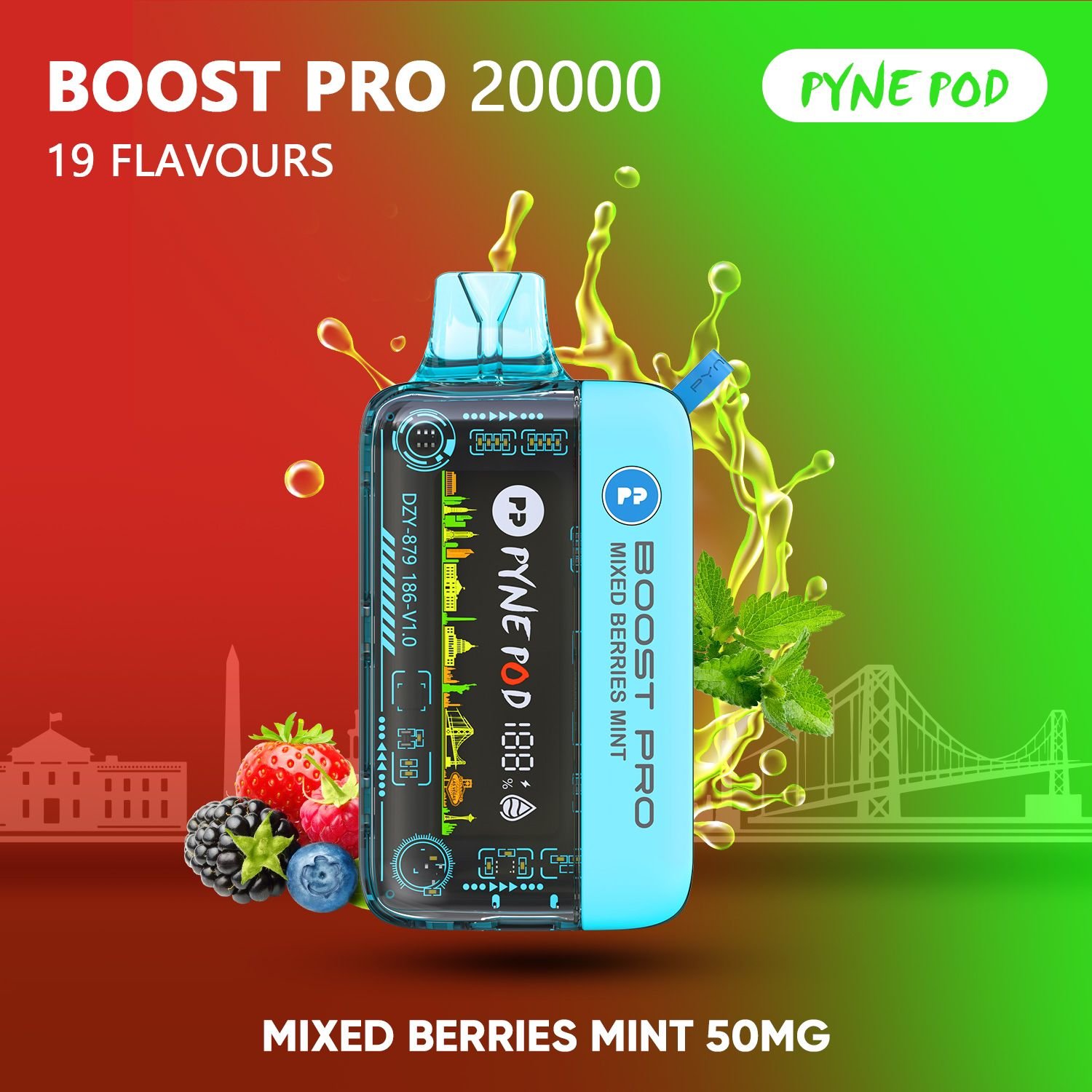Pyne Pod Boost PRO 20K Disposable Vape 5% - Image 2