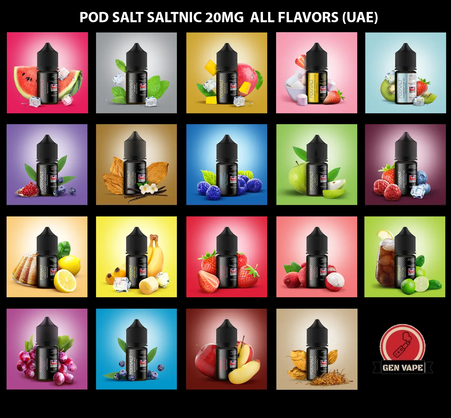 Pod Salt Core 30ml Salt Nic E-Liquid (UAE) – 20mg